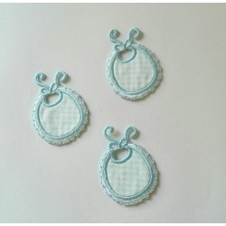 Iron-On Embroidery Sticker - Light Blue Baby Bib